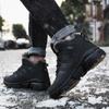 Зимние ботинки мужские на шнуровке с высоким верхом сохраняют тепло плюшевые нескользящие ботинки для походов на открытом воздухе водонепроницаемые кроссовки повседневная мужская обувь