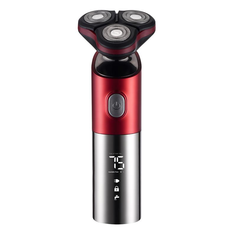 Водостойкая электрическая бритва 4 в 1, мужская бритва с 3 лезвиями, многофункциональная машинка для стрижки с ЖК-дисплеем IPX7, влажная и сухая стрижка волос в ушах, в носу