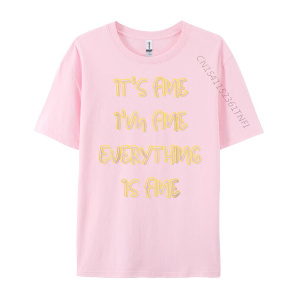 Funny Black Cat It Fine I M Fine Everything Is Fine Designer T Shirt Men T-Shirts