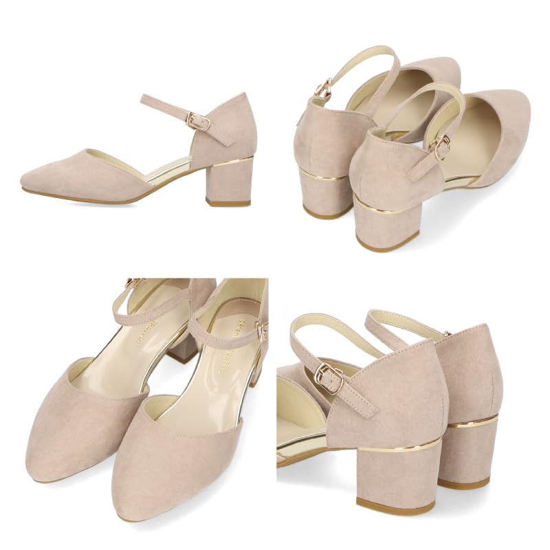 Туфли-лодочки для заостренных, льстящих, больших и маленьких, удобные для ходьбы 45101 ФИОЛЕТОВЫЙ см [Oriental Traffic] женские, носок, ноги, средний каблук, ремешок, размеры, в, (24СС) 22,0