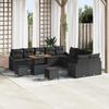 VidaXL 13-piece Garden Sofa Set Black Poly Rattan, Outdoor Sofa Set, Modular and Rectangular, 3362714