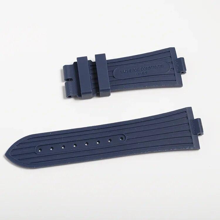 25mm Black Blue Soft Rubber Silicone Watch Band For Vacheron Constantin Strap VC Watchband Wristband Folding Buckle