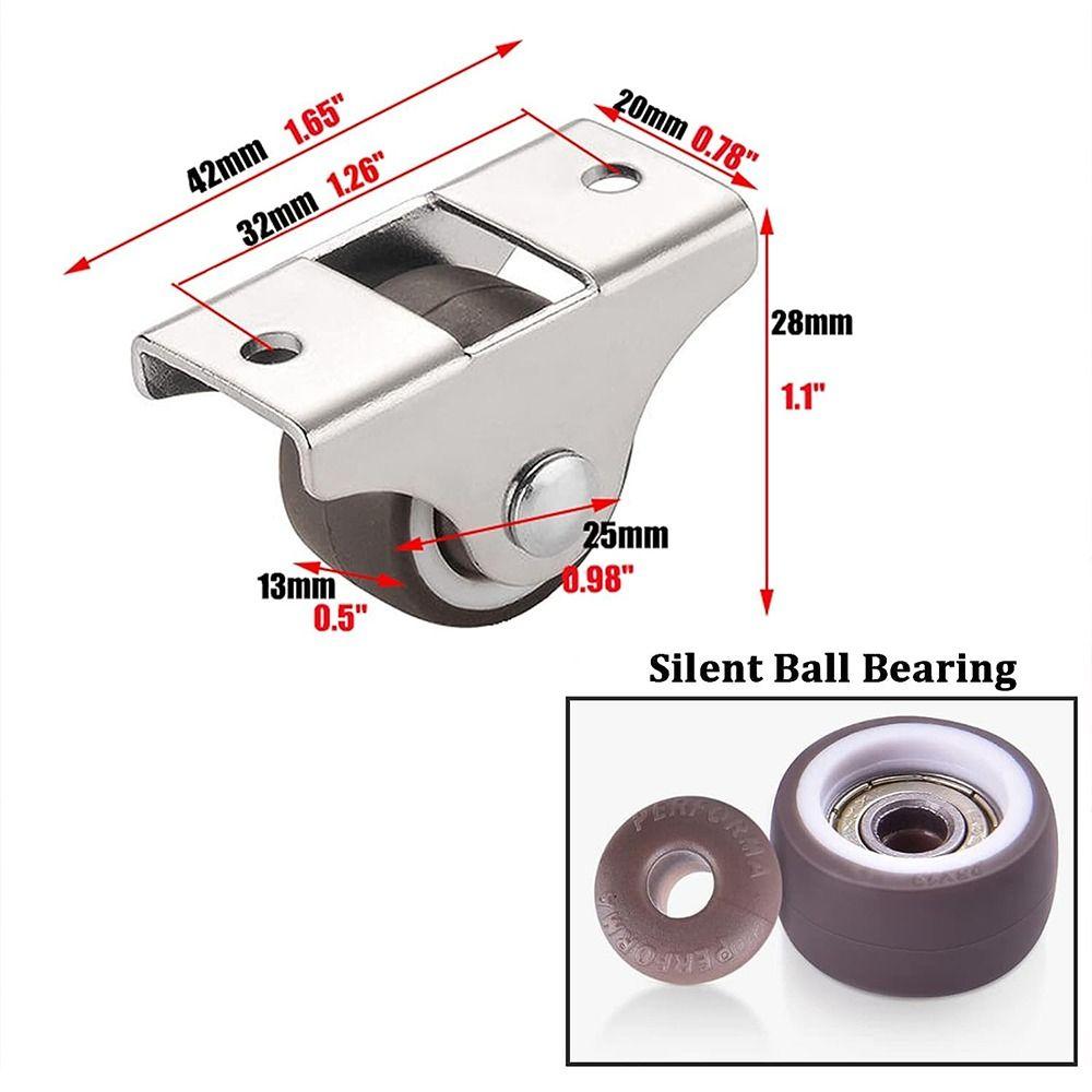 4 шт. 1'' Фиксированные колеса-ролики Мини Маленькие Колеса-ролики Прочные Бесшумные Шариковые Подшипники Шкаф Тележка