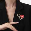 Креативная брошь-стетоскоп с сердцем, универсальная серия медицинских значков из сплава, металлические аксессуары-значки для воротника, рюкзака врача и медсестры