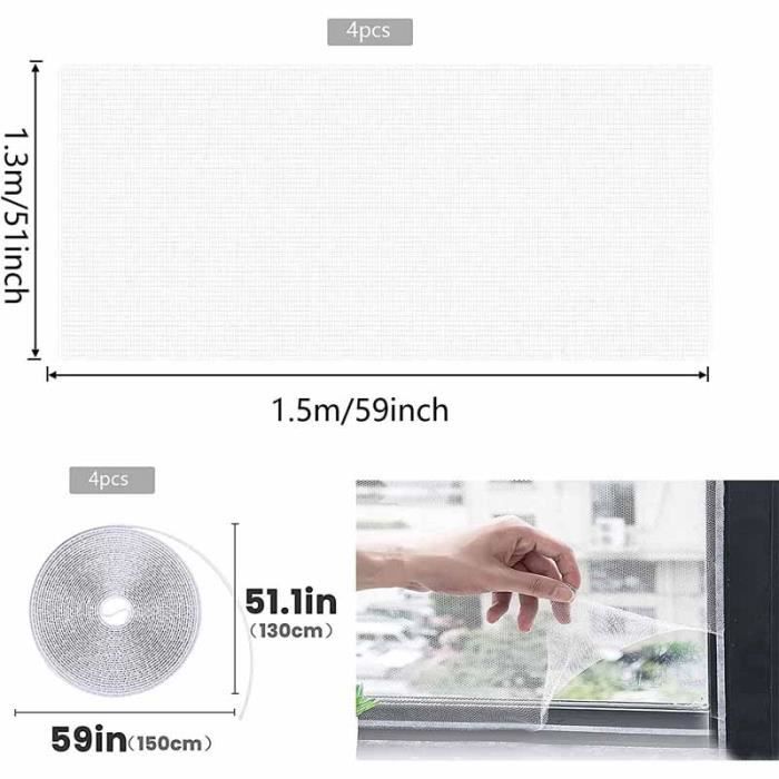 Mosquito Net - Unspecified - 4 Pieces - 130 Cm X 150 Cm - Polyester - White