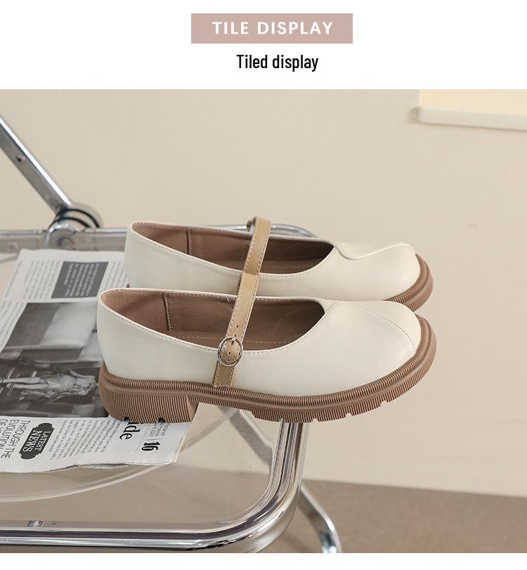 Women's 2023 Thick-Soled Mary Jane Loafers - Spring/Autumn Round-Toe Chunky Heel, Soft Sole