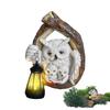 Уличные совы на солнечной батарее, смола, декоративная фигурка совы, украшение, настенные, водонепроницаемые, светодиодные фонари для двора, декор для сада, двора
