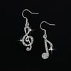 Top Hot Music Note Drop Summer Fashion Accessories Crystal Dangle Earrings Jewelry Drop Earring