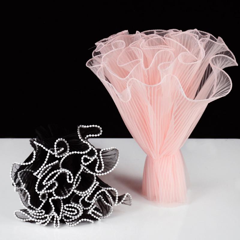 4 ярда упаковка для букета цветов жемчужная пряжа волна роза флористическая упаковка кружевной сетчатый материал свадебный подарок украшения принадлежности