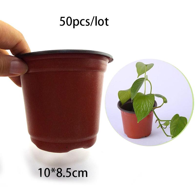 50pcs Plastic Nursery Pot Planter Pots Containers Plant Flower Starting Planting Tray Grow Box for Home Garden Supplies