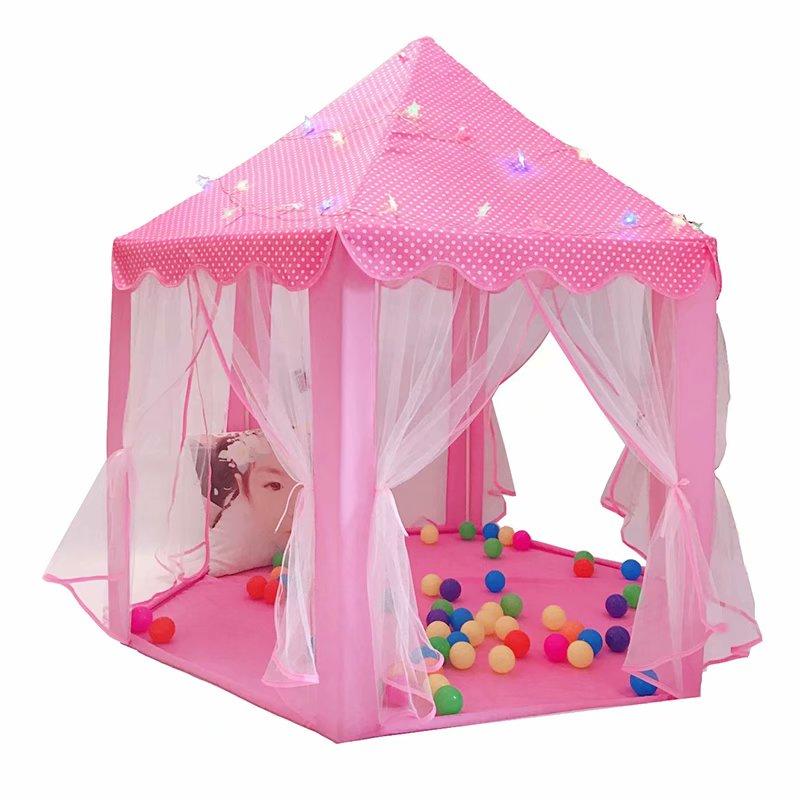 Large Princess Castle Children Indoor Play Tent Portable Tulle Garden Folding Play Tent Playhouse