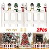 2PC Tree Fence Party Tree Decoration Courtyard Decoration Festival Christmas Wooden Fence 30 * 30cm