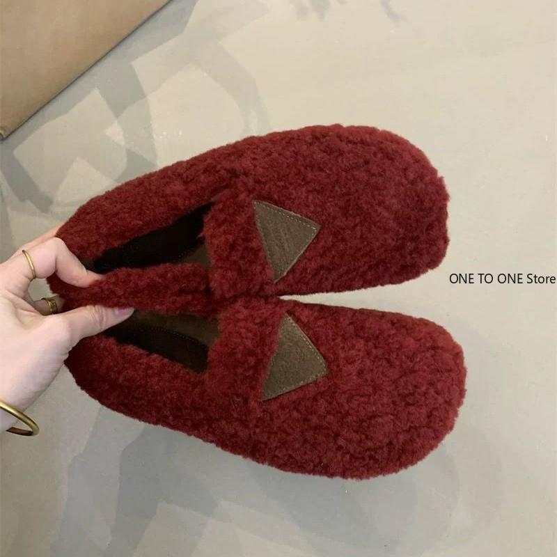 Туфли с круглым носком из овечьего меха, женские мокасины из меха ягненка, теплая зимняя обувь, женские мокасины из овечьей шерсти, туфли-лодочки из кудрявого меха, роскошный дизайнер