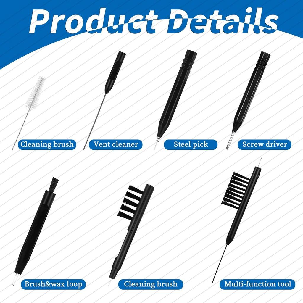 12Pieces/Pack Hearing Aid Cleaning Kit Hearing Aid Cleaning Tools Hearing Aid Amplifier Cleaning Tools Hearing Aid Brushes