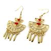 [N8371] - Золотисто-красные дизайнерские серьги «Алтай»