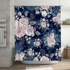 Leaves Pattern Shower Curtain Waterproof Fabric for Bathroom Decorations Various Colors Available Easy Installation with Hook Ri
