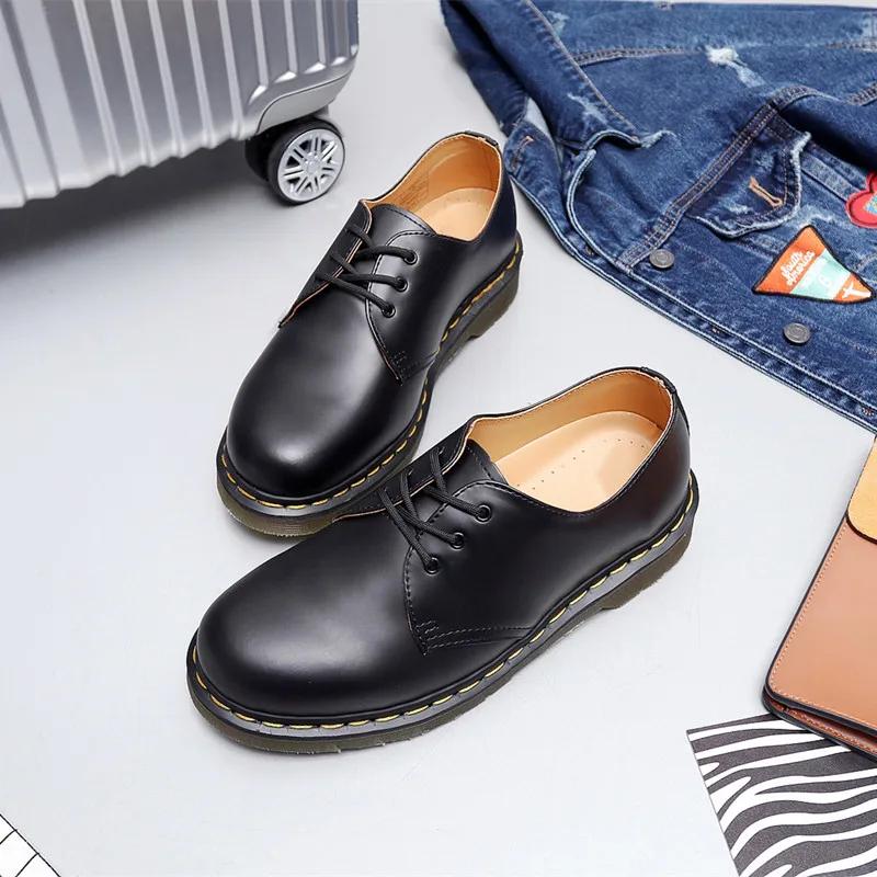 Новые ботильоны для мужчин и женщин, повседневная обувь для пар, классическая модная кожаная обувь с низким верхом в стиле ретро, противоскользящая, износостойкая обувь для мотоциклистов