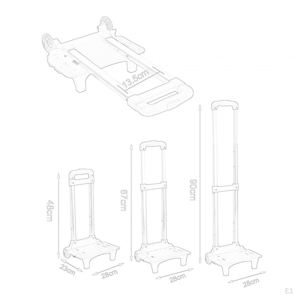 Ручная тележка-рюкзак, алюминиевый сплав, складная телескопическая тележка на колесах