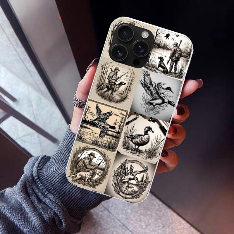 Hunter Dog Hunting Phone Case For iPhone 17 Air 11 13 Mini 14 15 Plus 16 12 Pro Max 16E SE 7 8 Pattern Soft TPU Back Cover 17 A