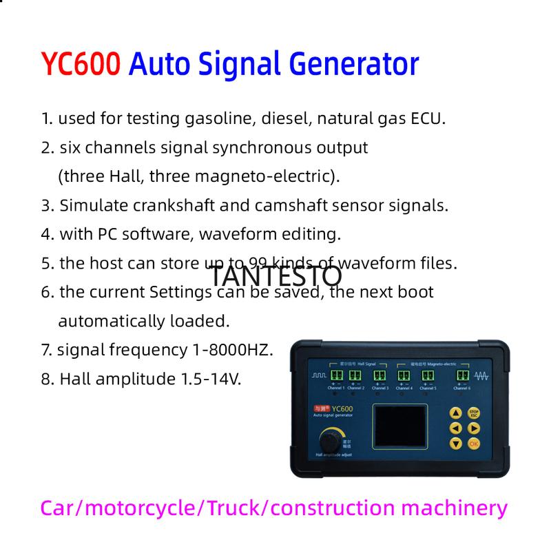 AM-YC600 Six-channel Analog Crankshaft Camshaft CKP CMP SYNC Signal Simulator for Diesel Gas Engine with Waveform Edit Software