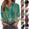 Women's Shirt Blouse Print Button Long Sleeve Casual Basic Shirt Collar Regular Top