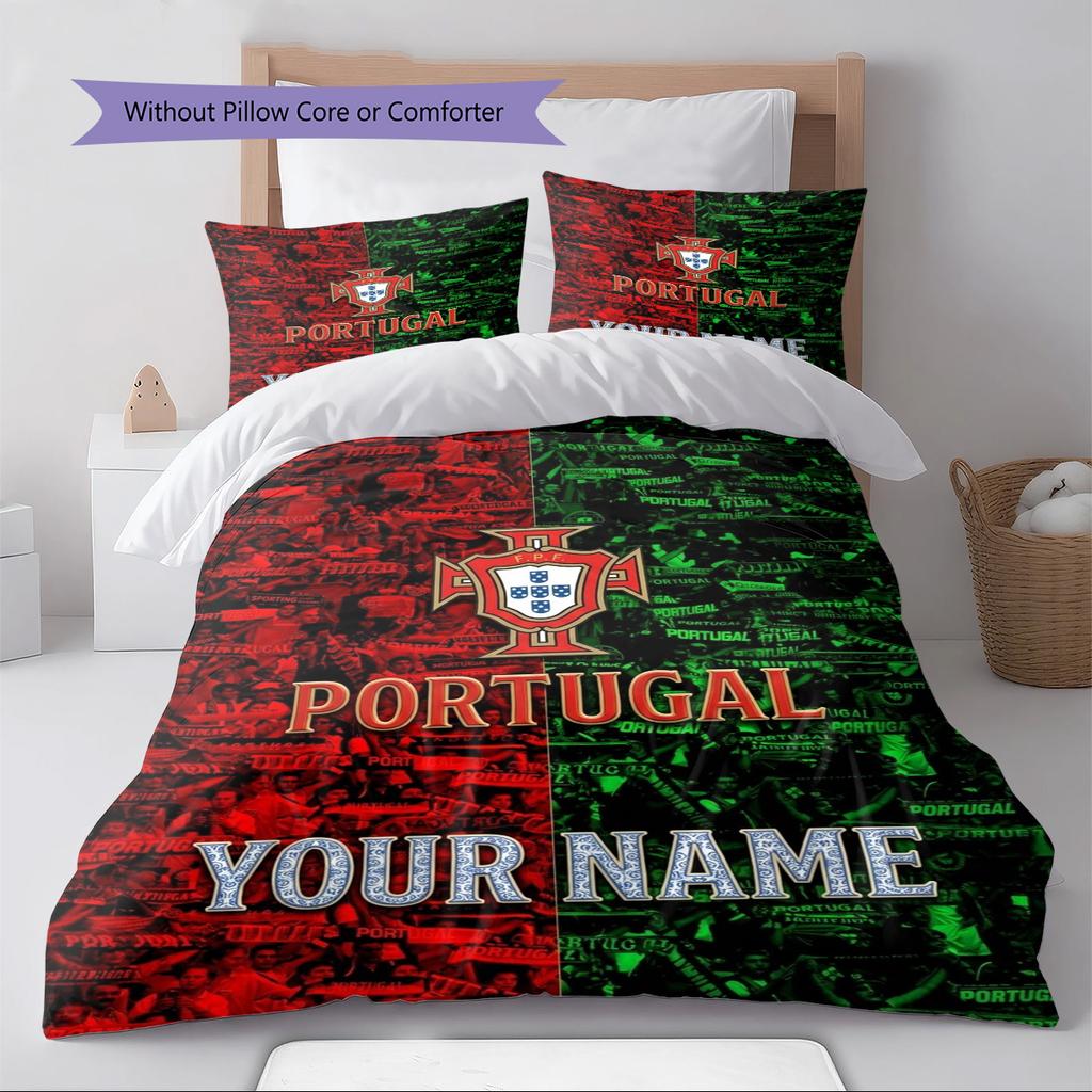 Name Custom PORTUGAL Pattern Bedding Set Quilt Cover Pillowcase Home Decor Gift (1 * duvet cover + 2 * pillowcase, without core)