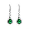 Classic Copper Alloy Earrings For Women Green Zircon Fashion Ear Drop Female Gifts Engagement Jewelry