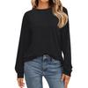 Women's Fashion Long Sleeve Shirts Loose Fitted Crewneck Basic Tops Casual Outfits