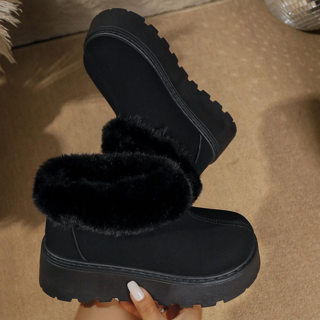 Fashion Women Boots Winter Thick Bottomed Comfortable Platform Shoes 2025 New Fashion Snow Boots Women Versatile Slip-On Ankle Boots