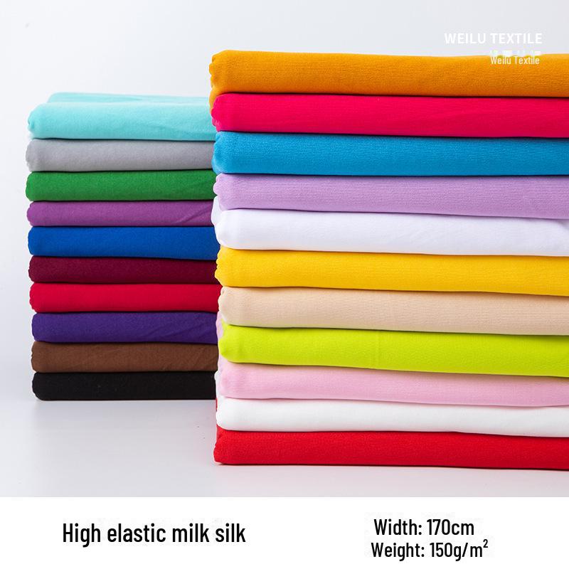 Высокоэластичная молочная шелковая ткань для свадебных, сценических, стульев, диванов и танцевальных костюмов