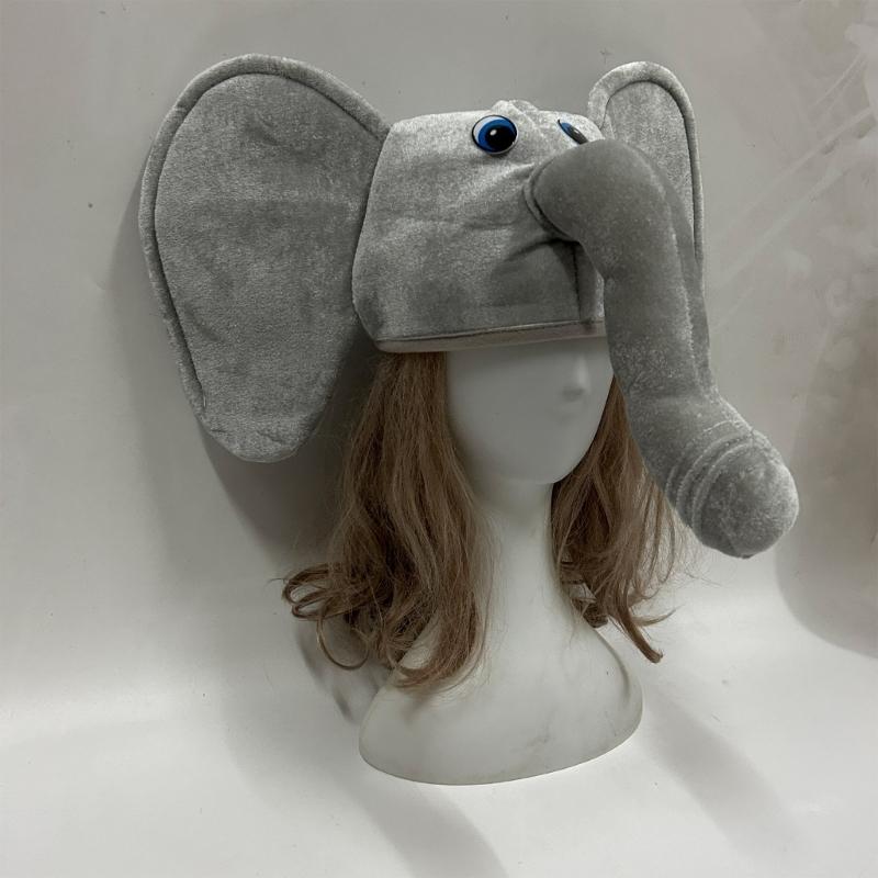 Шляпа слона для костюма на Хэллоуин, шляпа для фестиваля, вечеринки, сбора, головной убор, сезонная праздничная шляпа, аксессуары для фотосессии