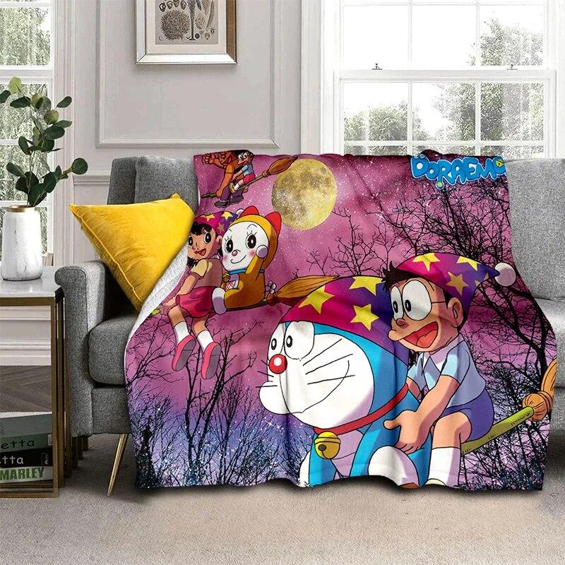 3D Printing D-Doraemon Anime Cartoon Blanket,Soft Throw Blanket for Home Bedroom Bed Sofa Picnic Travel Office Cover Blanket Kid