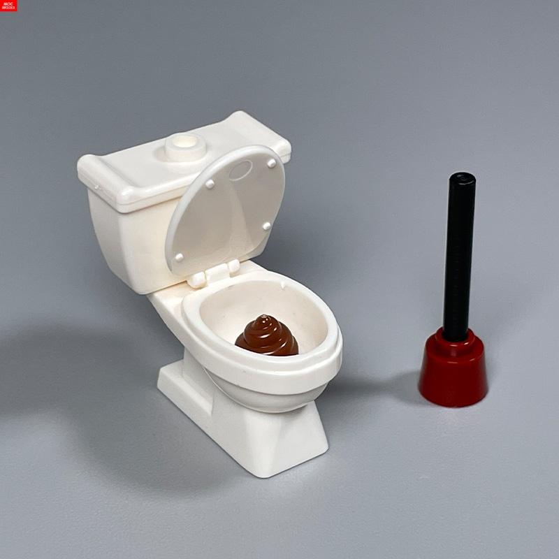 MOC Кубики Зомби Туалет Умывальная Ванная Комната WC Мебель 4см Фигурка Строительные Блоки Игрушки для Детей Сборка Город DIY Детали