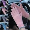 German Velvet Gloves, Warm Ladies Autumn and Winter Students Korean Version of Cute Cycling and Driving Touch Screen Thin Gloves