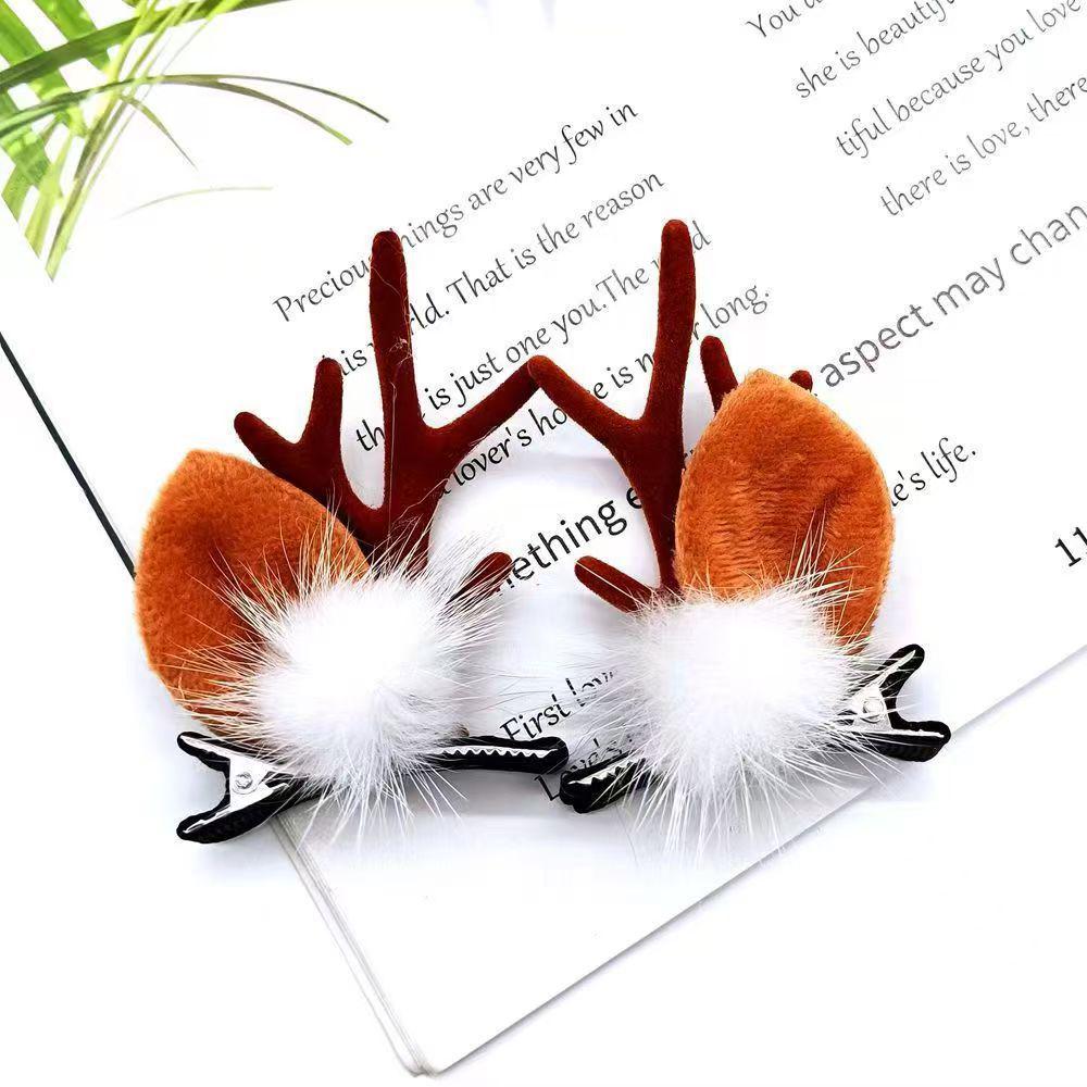 Children's Reindeer Antler Hair Clip - Cute Christmas Cartoon Hair Accessory