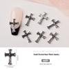 Chrome Heart Cross & Diamond Nail Art Jewelry - Retro Punk Style Accessories