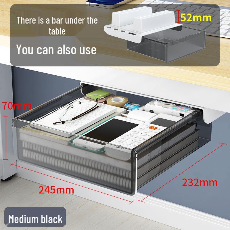 Невидимый органайзер под стол: Ящик без сверления для офисных канцелярских принадлежностей