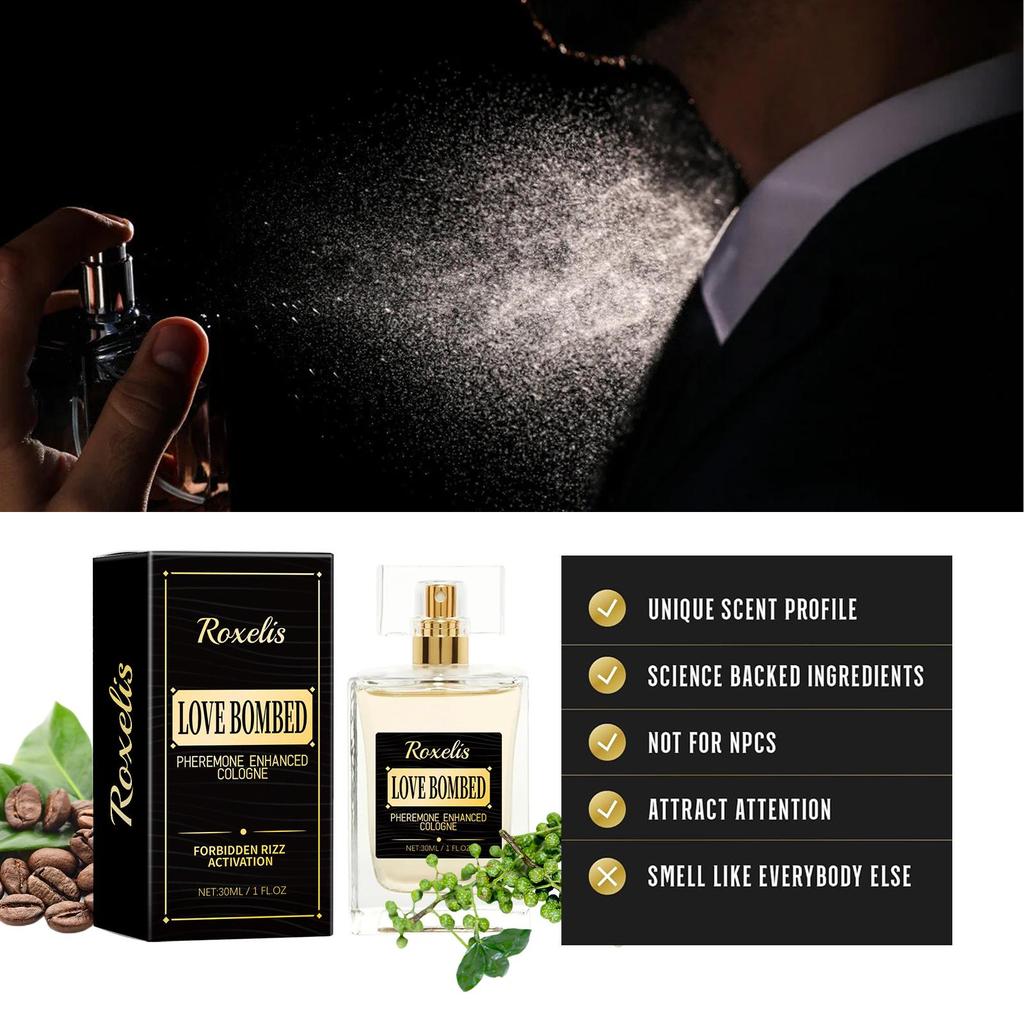 Roxelis Men's Pheromone Perfume Men's Cologne Lasting Fragrance Business Gentleman Fresh Charm Encounter Perfume