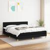 3140955 vidaXL Bed with Box Spring and Mattress Black 180x200 Cm Fabric