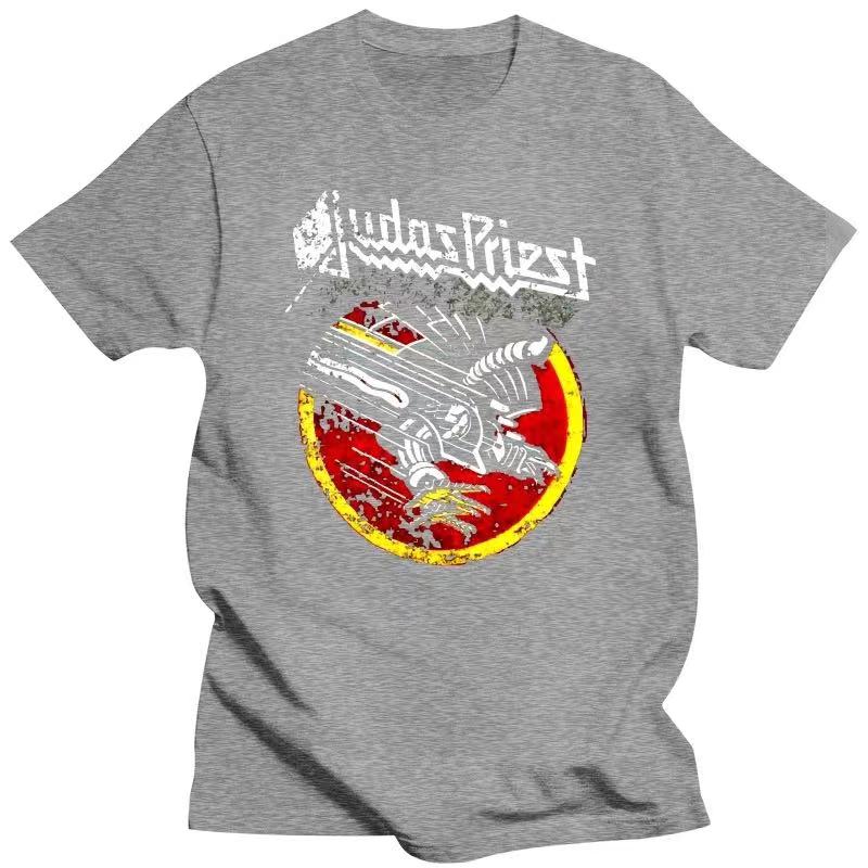 Футболка Judas Priest Крутой черный графический принт Ретро винтажные футболки группы для мужчин 80023