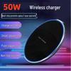 2025 50W Round Wireless Charger for Huawei, Samsung, Apple, and Android Devices