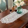 Lace Table Runner Luxury White Wedding Place Tables Runner Home Table Embroidery Hollow Romance TableCover Table Mat Decoration