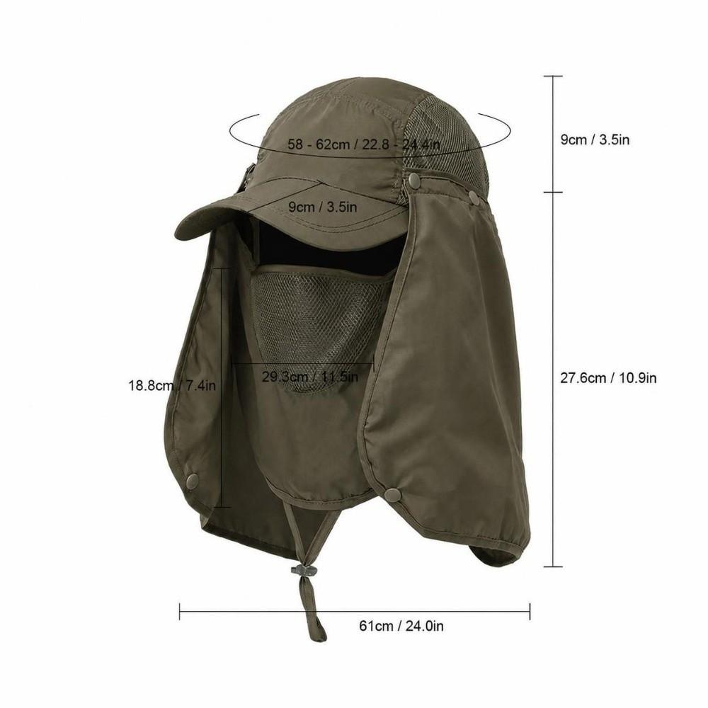 UPF 50+ Fishing Hat Detachable Fishing Bucket Hat Portable Fishing Sun Hat For Men
