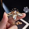 1 Pc Crystal Bee Brooch Cute Large Champagne Bee Brooches Delicate Insect Brooch for Women and Men,Pins, Party Jewelry, Gifts