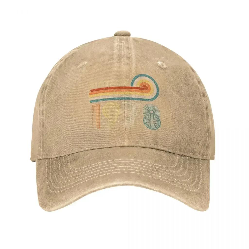 Vintage 1978 Baseball Cap Classic Distressed Washed Snapback Hat for Men Women Outdoor Workouts Adjustable Hats Cap
