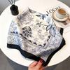 70CM×70CM Imitation Silk Printed Versatile Scarf for Women - Multifunctional Decorative Silk Neck Scarf