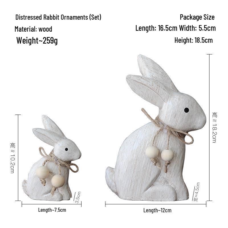 Nordic Wooden Rabbit Figurine - Home Décor for Wine & TV Cabinets, Entryway Gift
