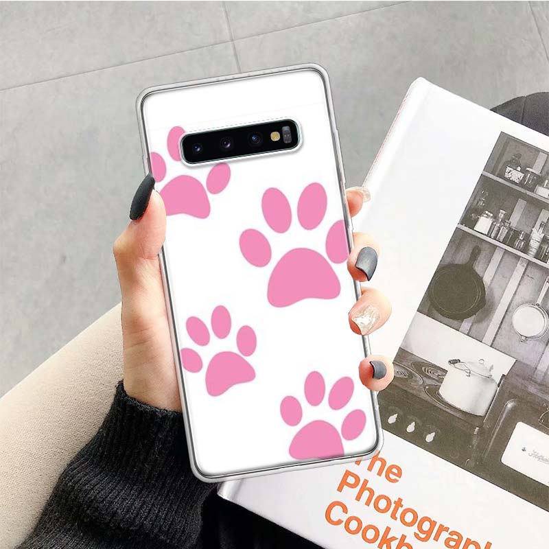 dog footprint Paw Phone Case For Samsung Galaxy S26 Ultra S23 S24 S25 Edge S20 FE S21 S22 Plus Soft Print Shell Cover Fundas Gal