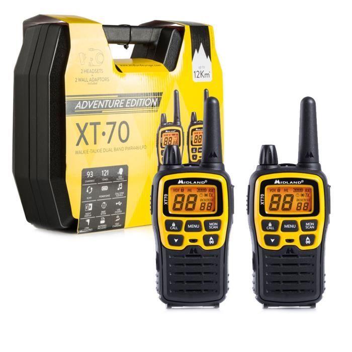 Talkie-walkie - MIDLAND - C1180.01 - Noir et Jaune - Rechargeable - 69 canaux LPD