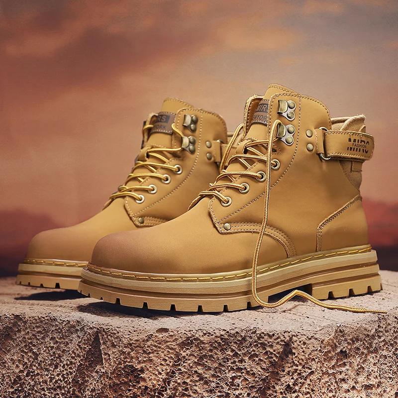 Высокие мужские ботинки из натуральной кожи, модные мотоциклетные ботинки для мужчин, ботинки на шнуровке для активного отдыха, новое поступление, мотоциклетные ботинки
